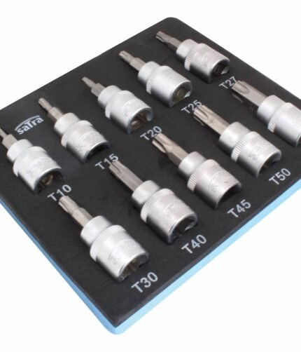 Įpresuotų antgalių komplektas 3/8" TORX (10-55) 10vnt.