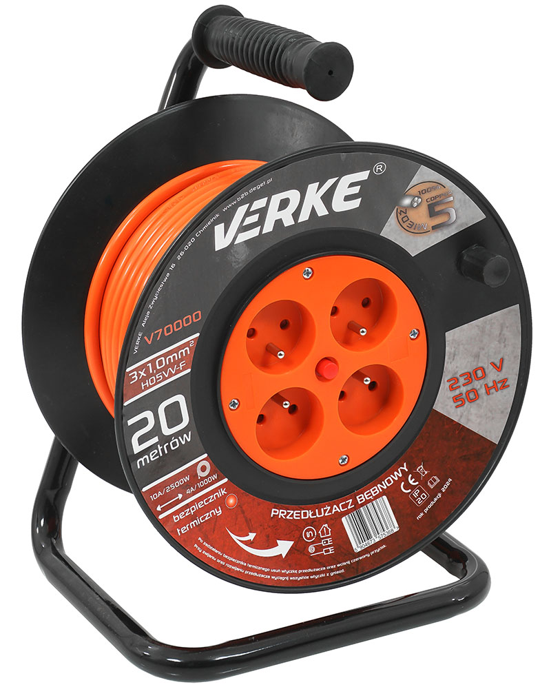 Prailgintuvas ritėje 3x1.0mm2 20m Orange Prailgintuvas ritėje 3x1.0mm2 20m Orange
