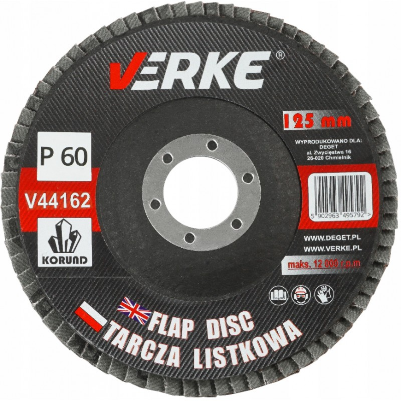 Žiedlapinis diskas medžiui / metalui 125mm P60 Žiedlapinis diskas medžiui / metalui 125mm P60