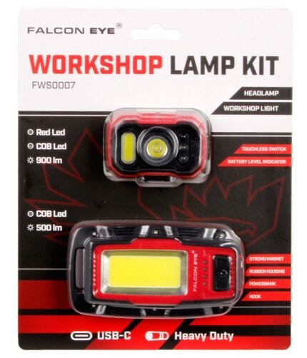 Įkraunamų galvos ir dirbtuvių žibintų komplektas 900lm