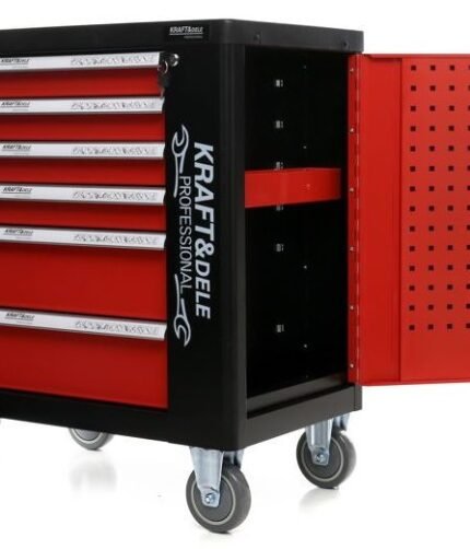Įrankių vežimėlis 6 stalčių su šonine spinta + 263 įrankiai (KD362)