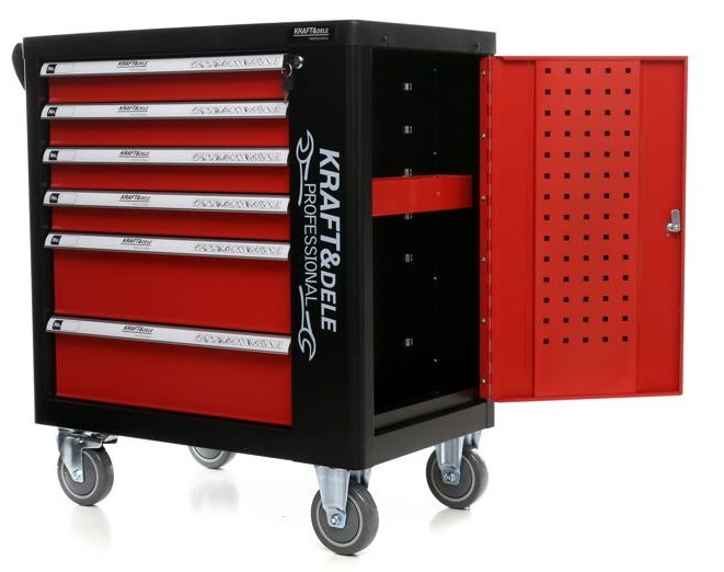 Įrankių vežimėlis 6 stalčių su šonine spinta + 263 įrankiai (KD362) Įrankių vežimėlis 6 stalčių su šonine spinta + 263 įrankiai (KD362)