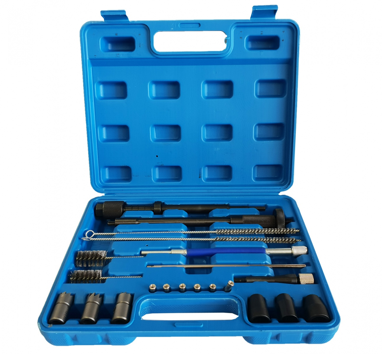 Purkštukų ir žvakių remonto įrankiai 21vnt. Purkštukų ir žvakių remonto įrankiai 21vnt.