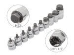 Itin trumpi įpresuoti HEX antgaliai 3/8+1/2 (H3-H17)