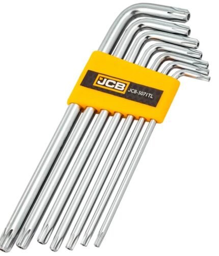 L-formos TORX raktų su skyle komplektas T10-T40mm 7vnt.