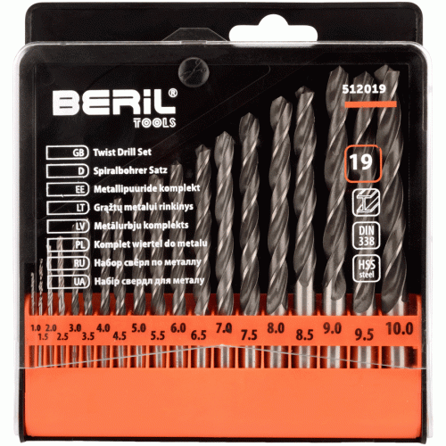 Grąžtų metalui komplektas HSS (1.6-8.5mm) Grąžtų metalui komplektas HSS (1.6-8.5mm)