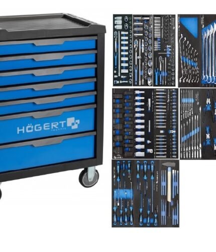 Įrankių vežimėlis 7 stalčių su 270 įrankiais