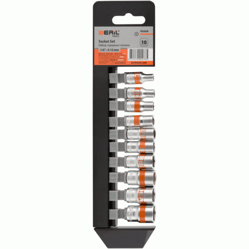 Trumpų galvučių komplektas 1/4" 6-kampės (4-13 mm) Trumpų galvučių komplektas 1/4" 6-kampės (4-13 mm)