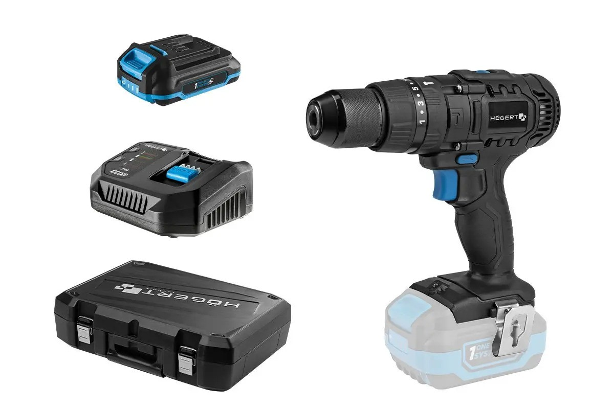 Akumuliatorinis suktuvas-gręžtuvas su priedais 18V 2 Akumuliatorinis suktuvas-gręžtuvas su priedais 18V 2