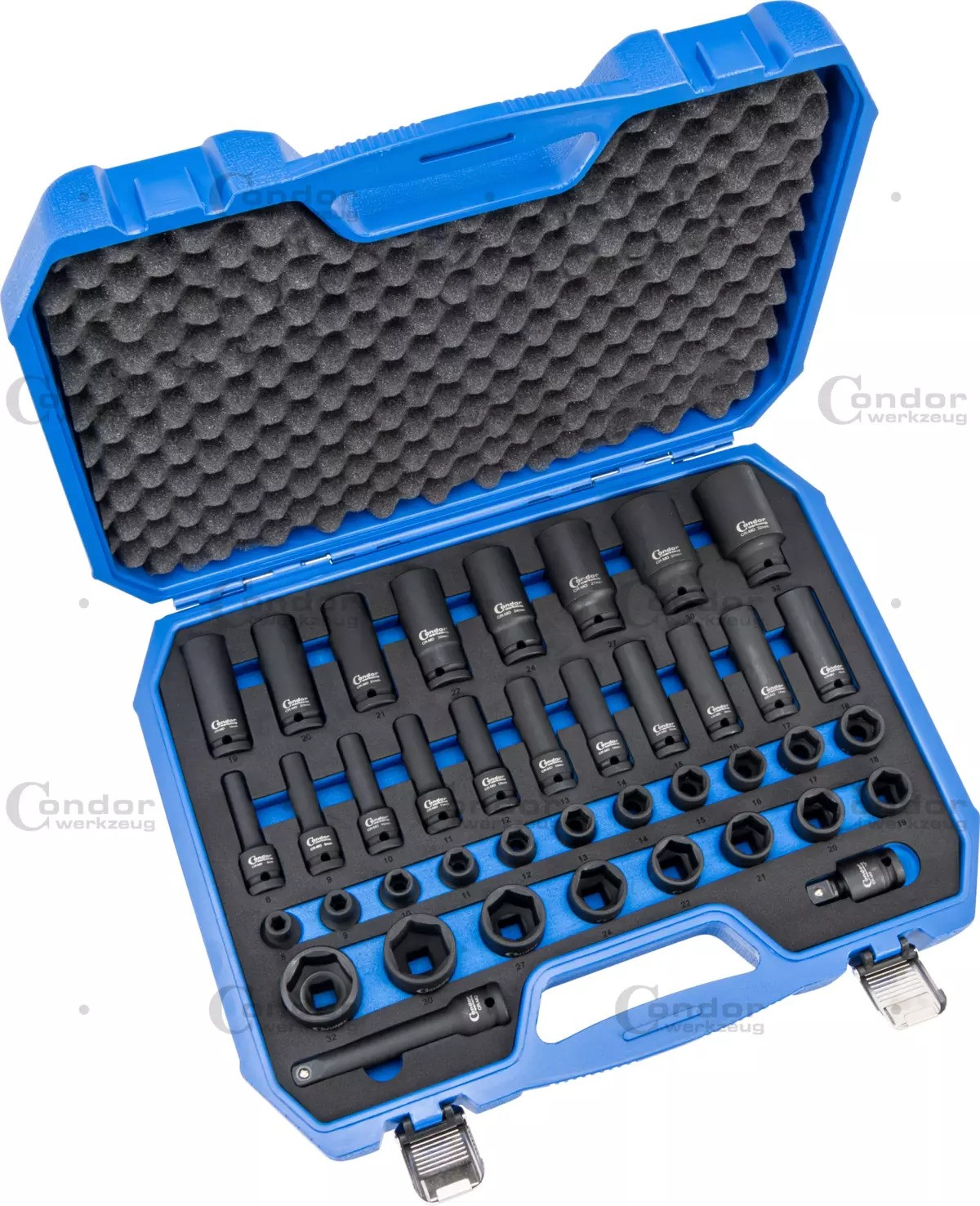 Smūginių galvučių komplektas 1/2" 6k. (8-32 mm) Smūginių galvučių komplektas 1/2" 6k. (8-32 mm)