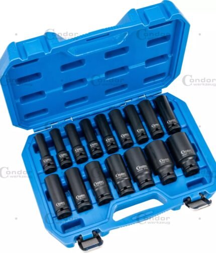 Smūginių ilgų galvučių komplektas 1/2" 6k. (10-32 mm) 16vnt.