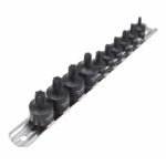 Antgaliai  1/4" + 3/8" Cr-Mo TORX trumpi 10vnt