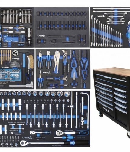 Įrankių vežimėlis 12 stalčių su  356 įrankiais