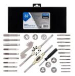Sriegiklių ir sriegpjovių komplektas 32dalių (M3-M12)