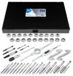 Sriegiklių ir sriegpjovių komplektas 50dalių (metrinis+colinis)