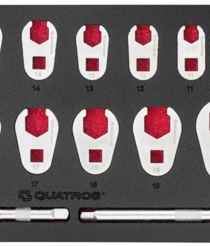 Šoninių raktų komplektas su išpjova 3/8" (10-22mm) su dėklu vežimėliui 13vnt.