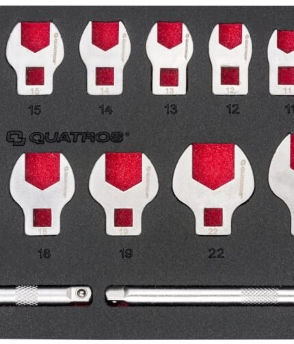 Šoninių raktų komplektas su išpjova 3/8" (10-24mm) su dėklu vežimėliui 14vnt.