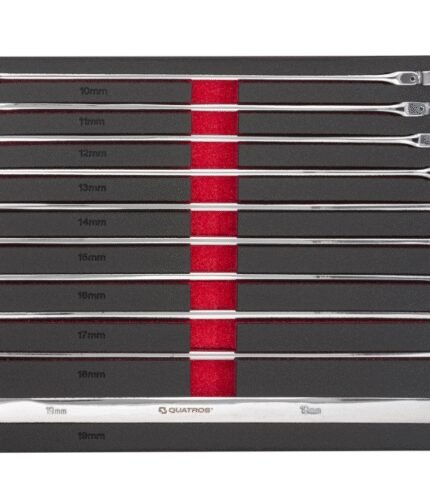 Terkšlinių raktų vartomu galu komplektas 10-19 mm / extra ilgi 10vnt.