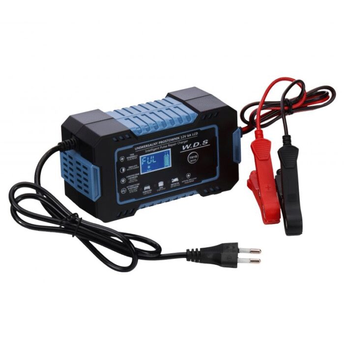Akumuliatoriaus įkrovėjas 12V / 6A LCD ekranas