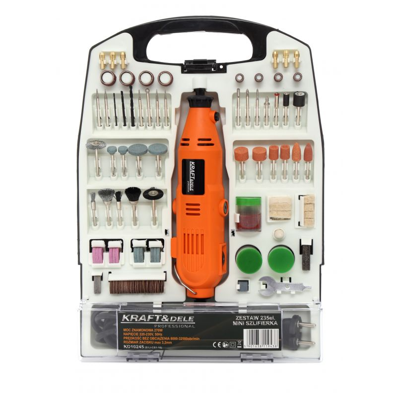 Mini šlifuoklis 270W su 235vnt. priedų Mini šlifuoklis 270W su 235vnt. priedų