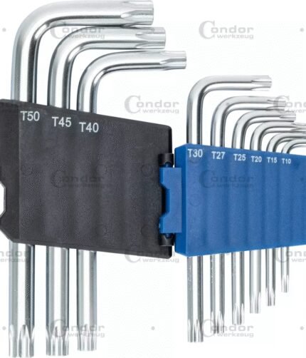 L-formos Raktai TORX su skyle trumpi CV*9 (T10-T50)
