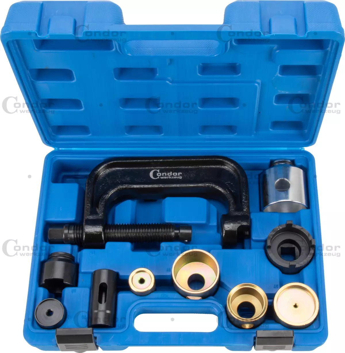 Šarnyrų presavimo įrankių komplektas MERCEDES (11dalių) Šarnyrų presavimo įrankių komplektas MERCEDES (11dalių)