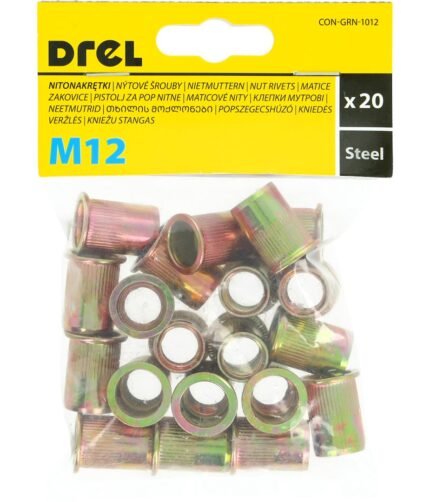 Srieginės plieninės kniedės M12 20vnt.